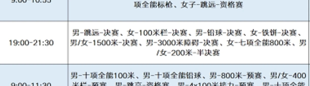 亚运会田径项目赛程一览-第3张图片-www.211178.com_果博福布斯